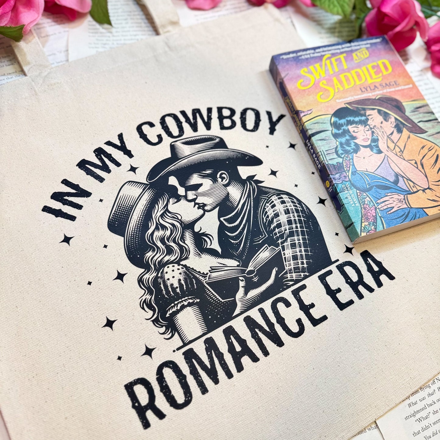 In My Cowboy Romance Era (Couple) Canvas Tote Bag | Bookish Western Reader Gift (Copy)