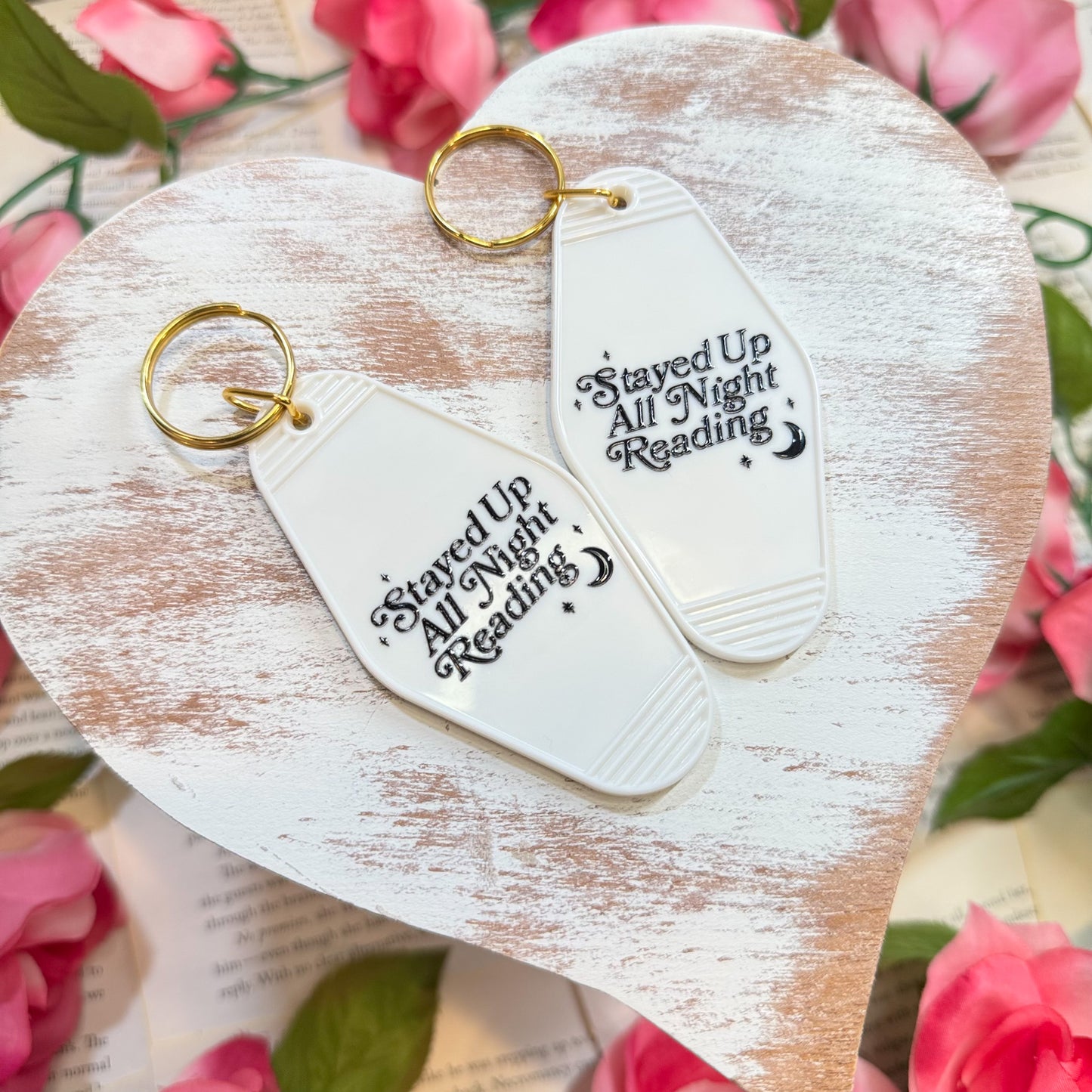 Stayed Up All Night Reading Motel Keychain | A Stylish and Fun Accessory for Readers