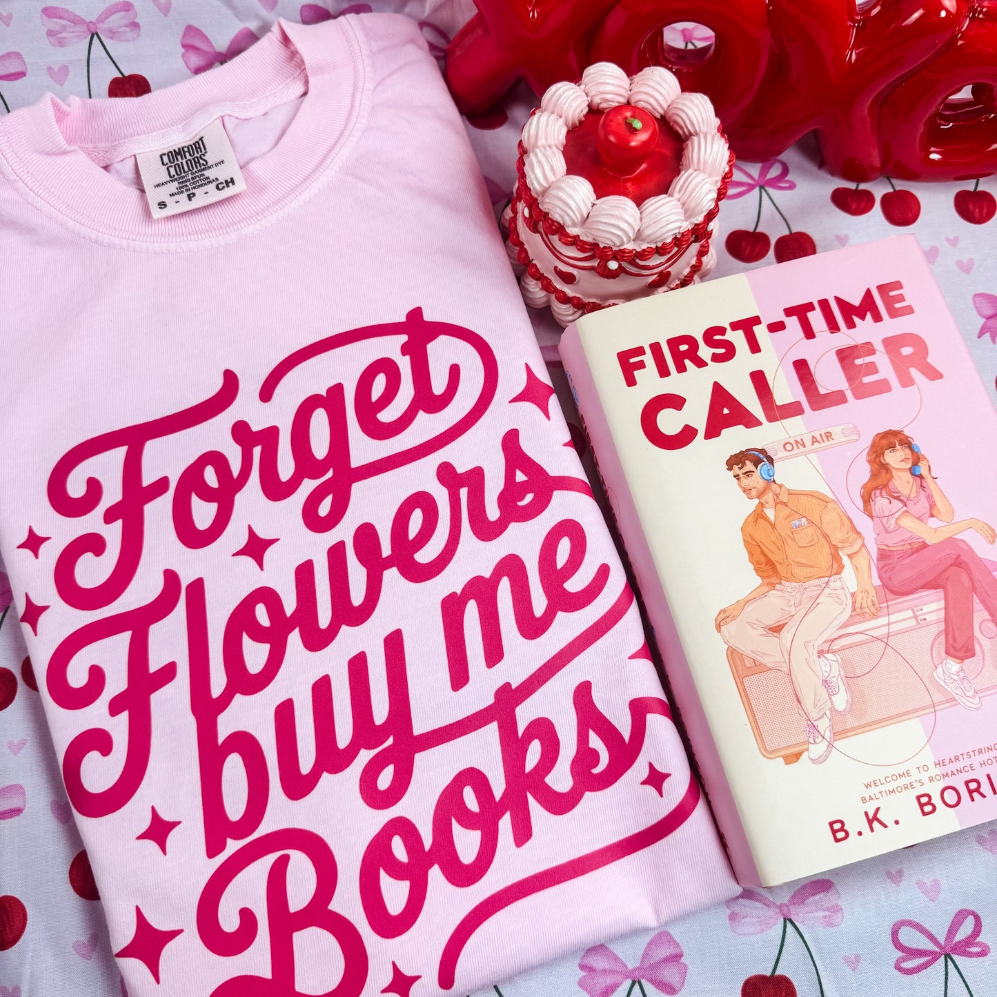 Forget Flowers Buy Me Books Heavyweight Comfort Colors Shirt