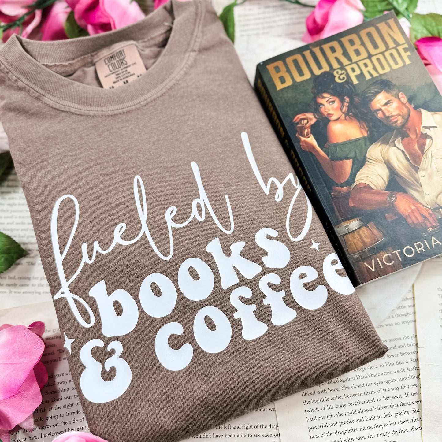 Fueled by Books and Coffee Heavyweight Comfort Colors Shirt