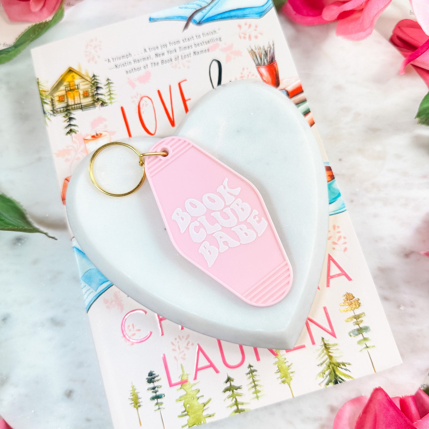 Book Club Babe Retro Motel Keychain