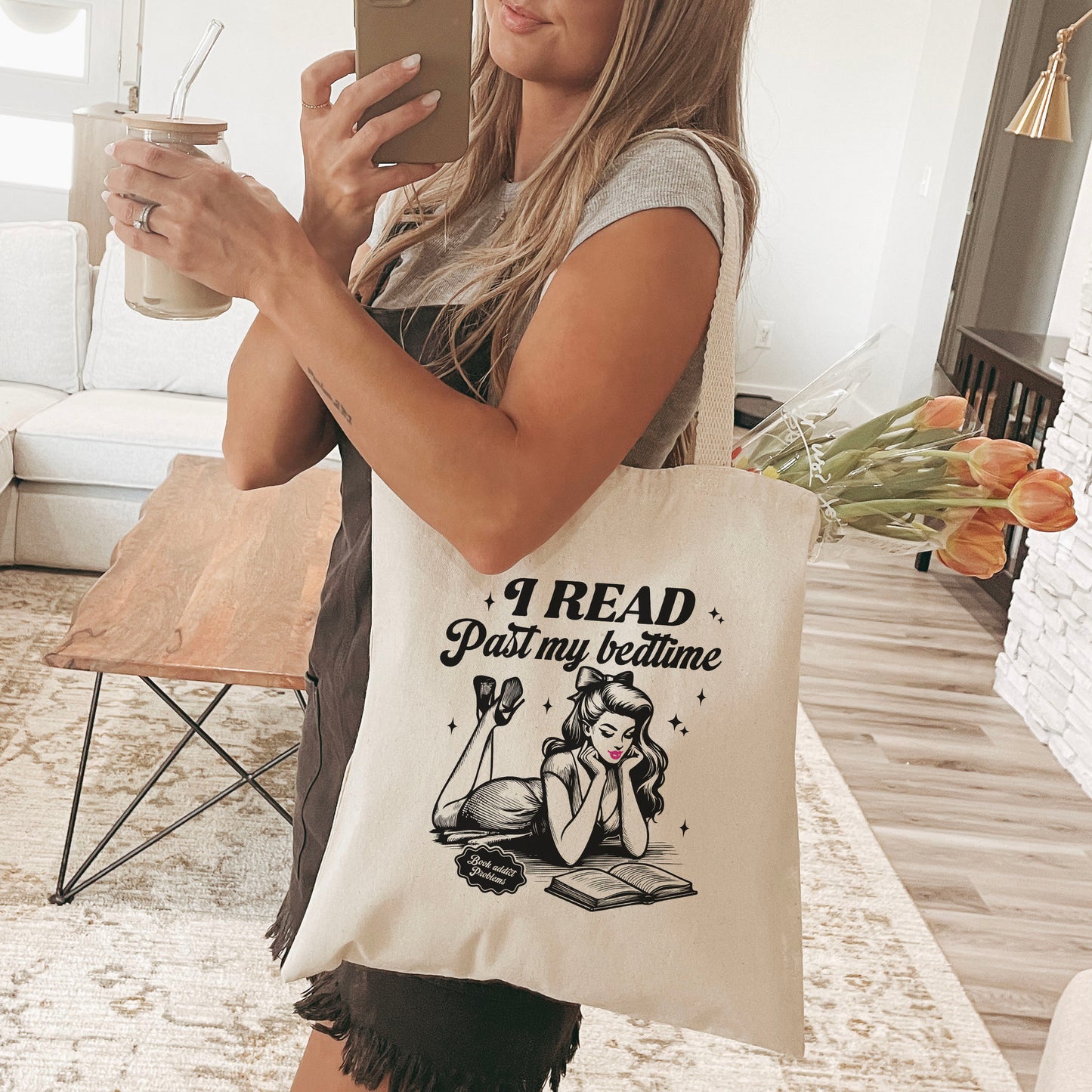 I Read Past My Bedtime Canvas Tote Bag