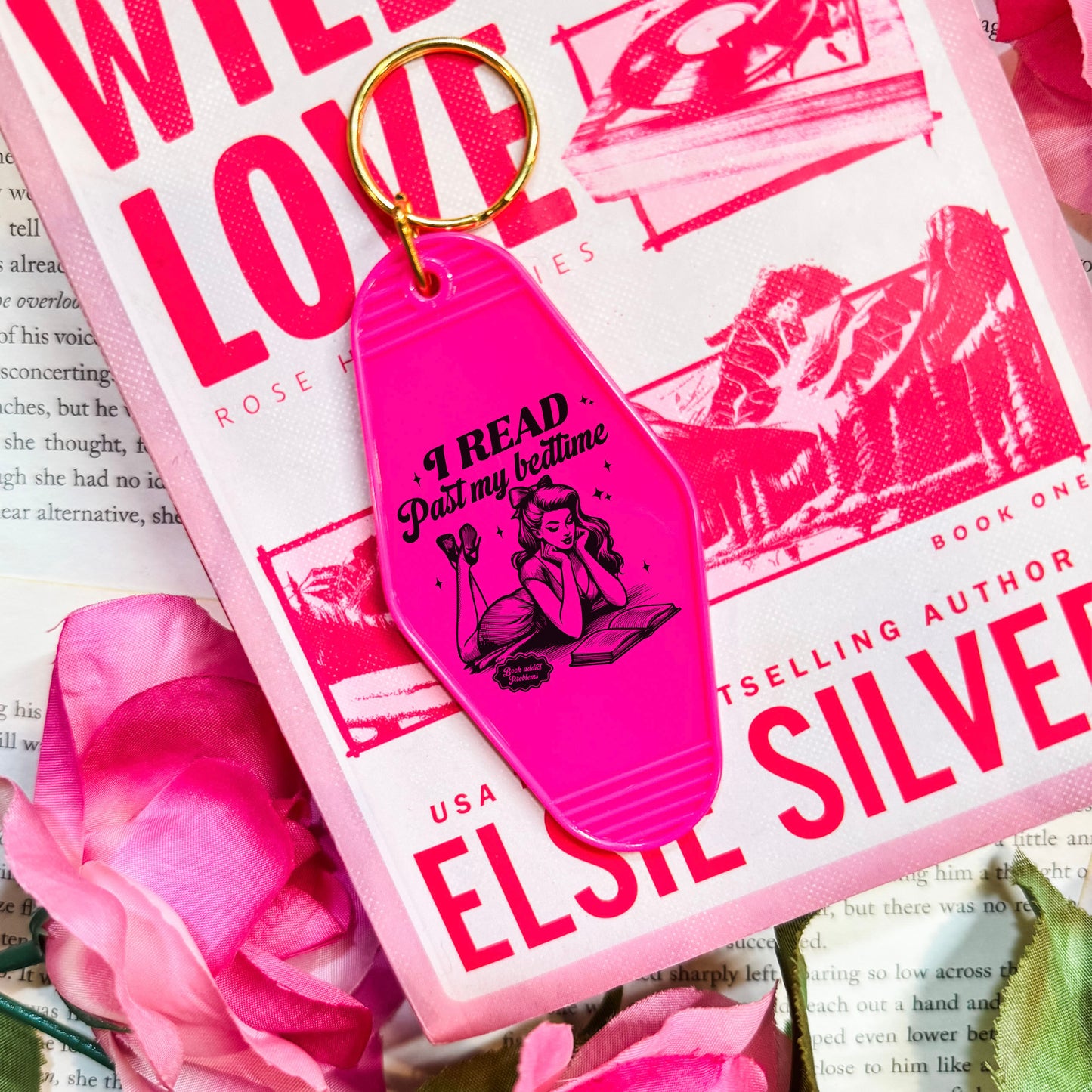 I Read Past My Bedtime Retro Motel Keychain