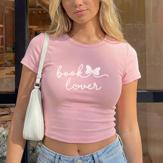 Book Lover Micro Rib Baby Tee