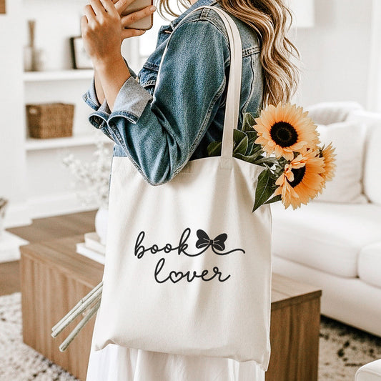 Book Lover Canvas Tote Bag