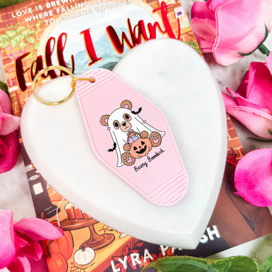 Beary Bookish Motel Keychain
