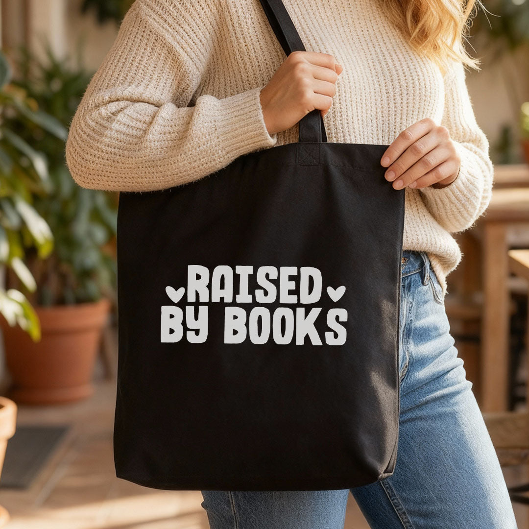 Raised By Books Canvas Tote Bag