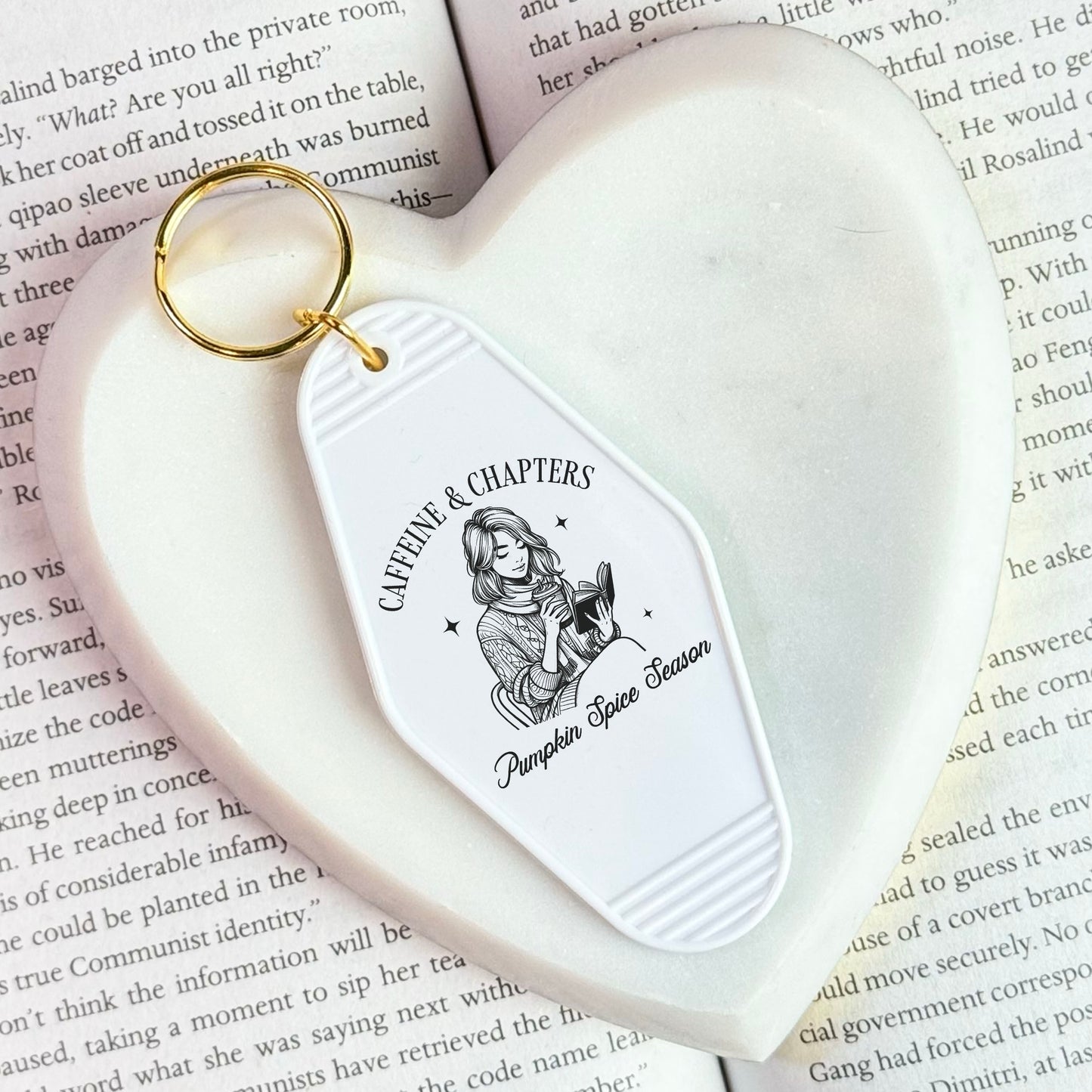 Caffeine & Chapters Motel Keychain