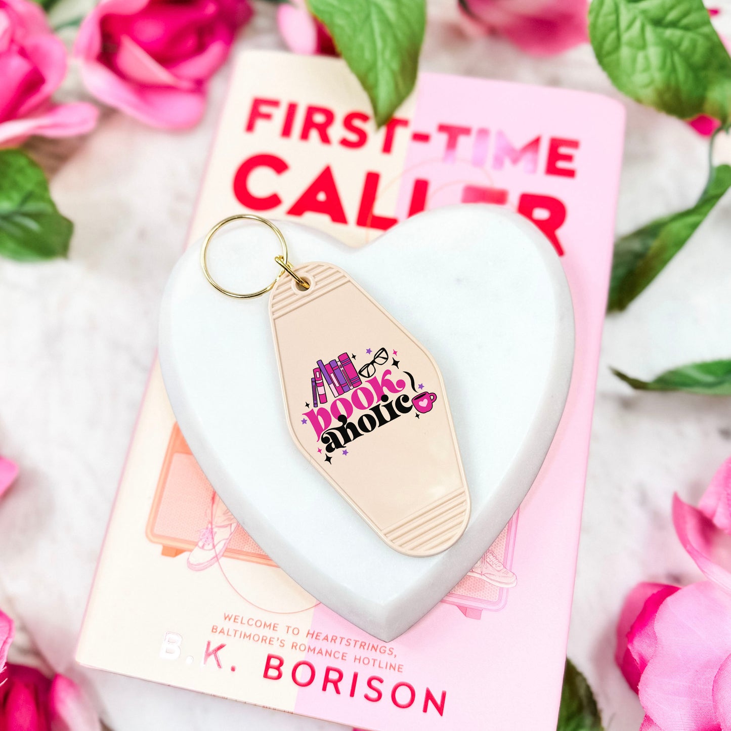 Bookaholic Motel Keychain