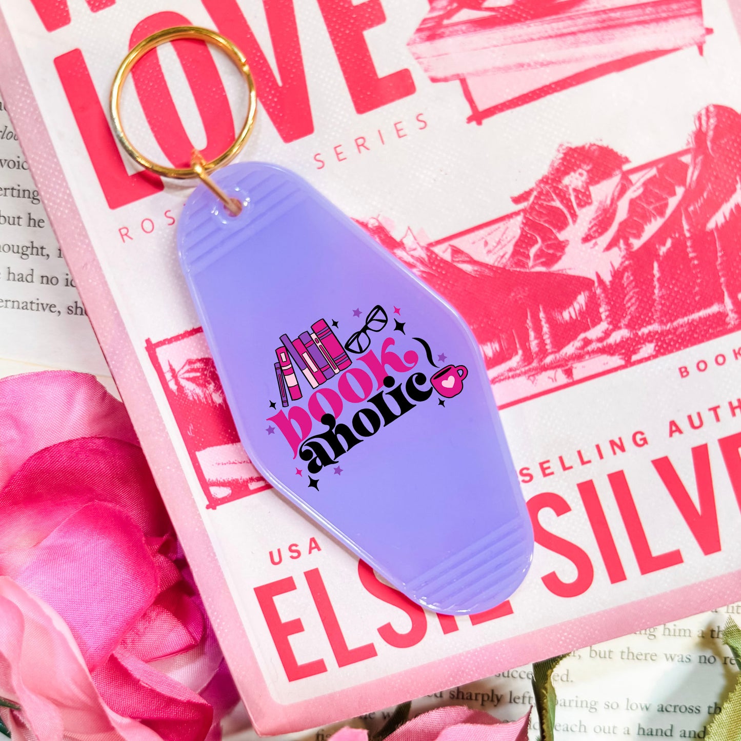 Bookaholic Retro Motel Keychain