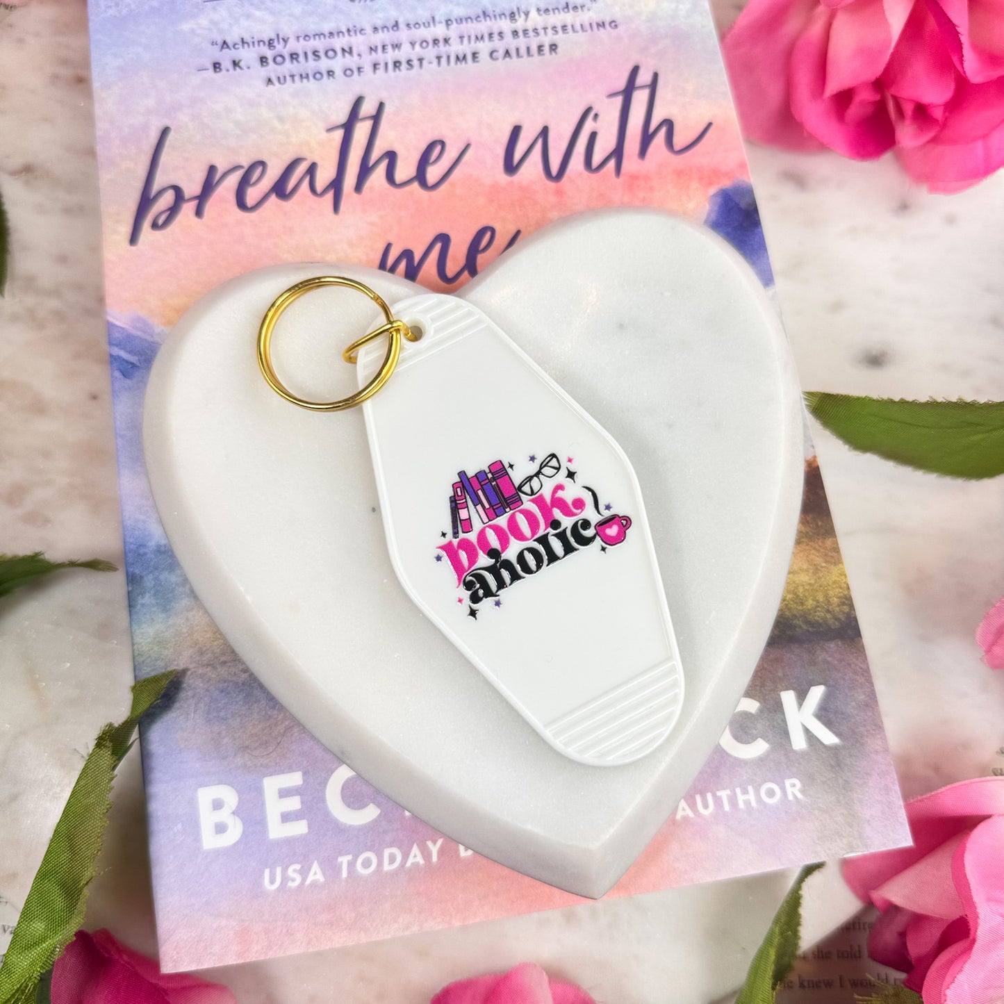Bookaholic Retro Motel Keychain