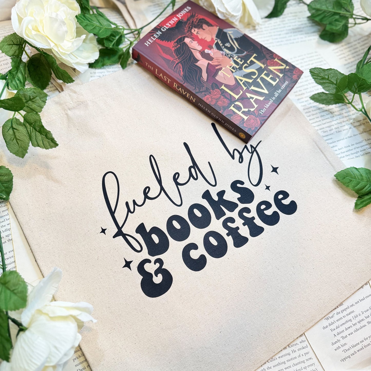 Fueled By Books & Coffee Bookish Canvas Tote Bag