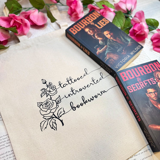 Tattooed Introverted Bookworm Canvas Tote Bag