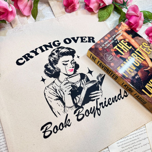 Crying Over Book Boyfriends Bookish Tote Bag