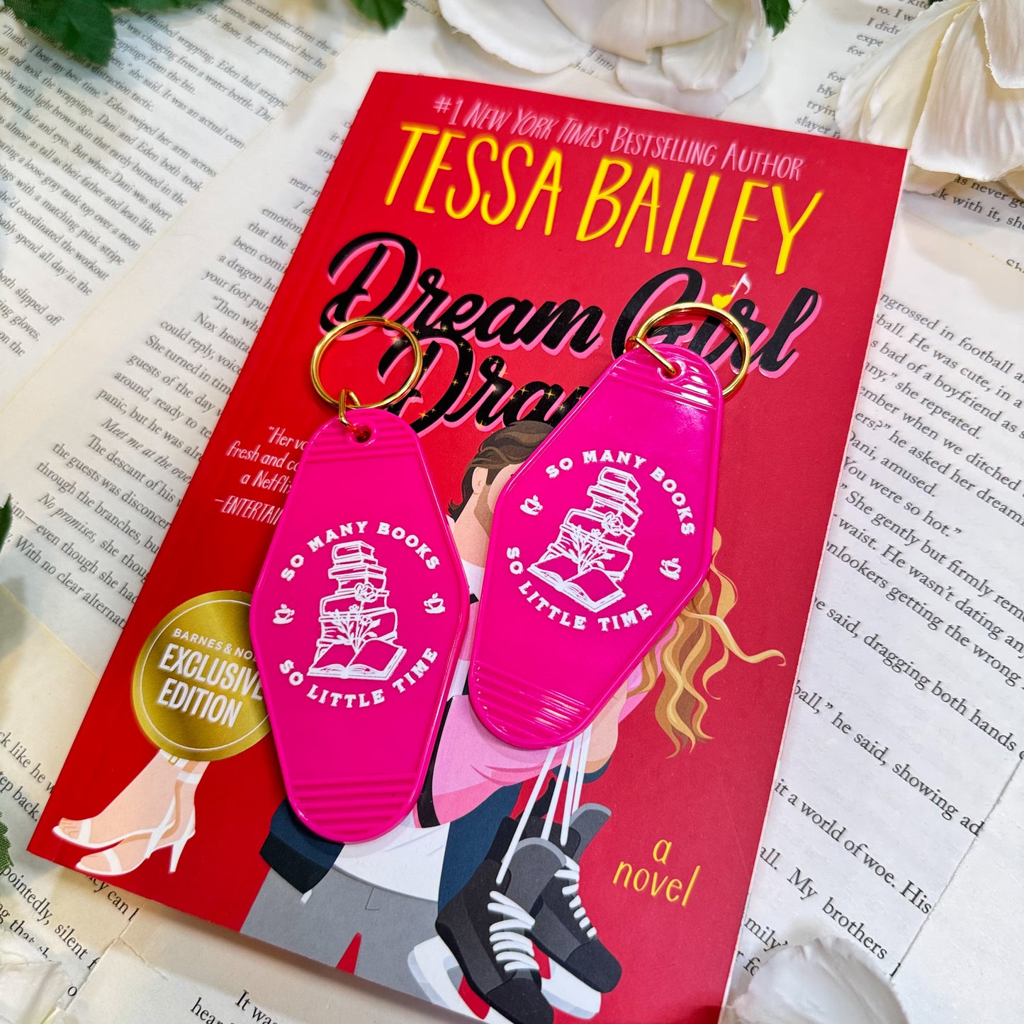 So Many Books Motel Keychain Bookish Vintage UVF Decal Keychain For Readers