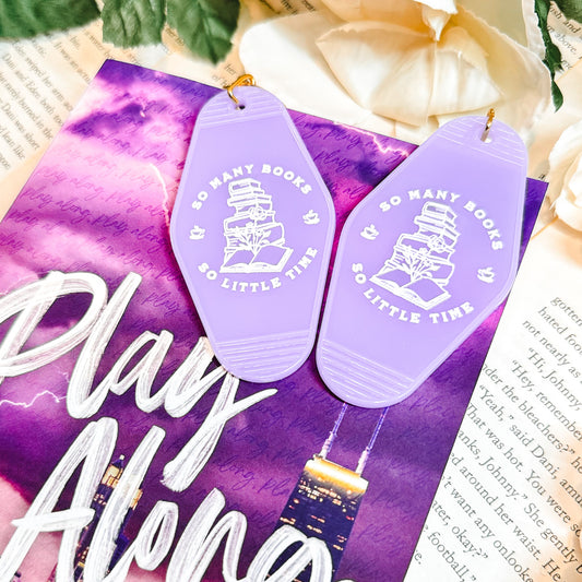 So Many Books Motel Keychain Bookish Vintage UVF Decal Keychain For Readers