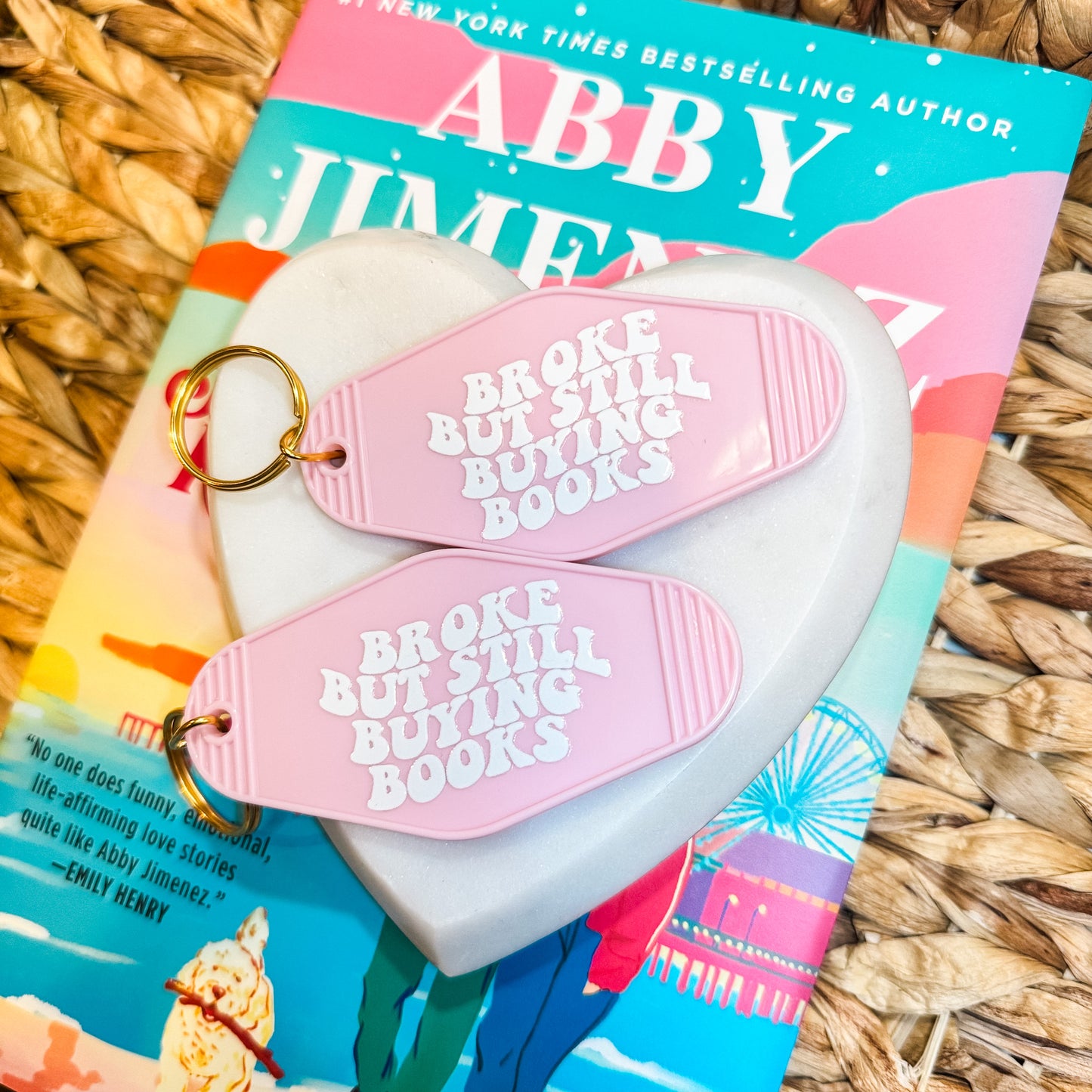 Broke But Still Buying Books Motel Keychain