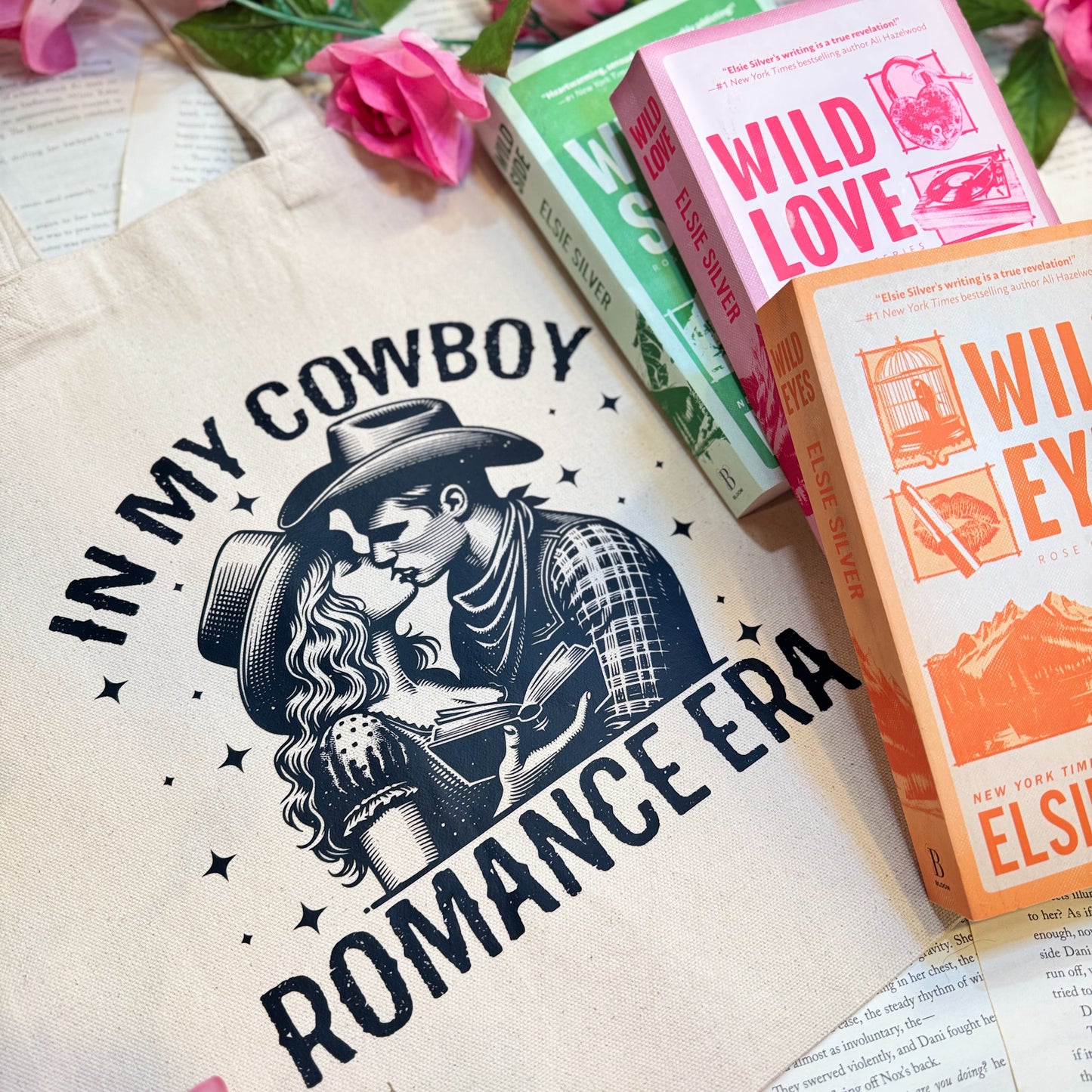 In My Cowboy Romance Era (Couple) Canvas Tote Bag | Bookish Western Reader Gift (Copy)
