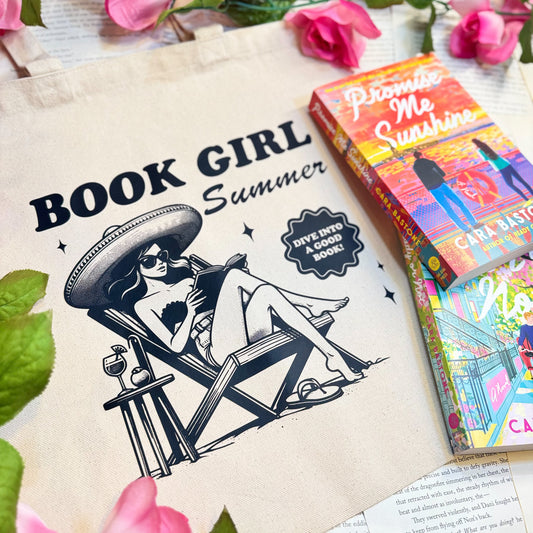 Book Girl Summer Canvas Tote – Stylish & Bookish Essential for Readers