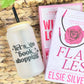 Let’s Go Book Shopping Frosted Glass Cup with Bamboo Lid and Reusable Straw