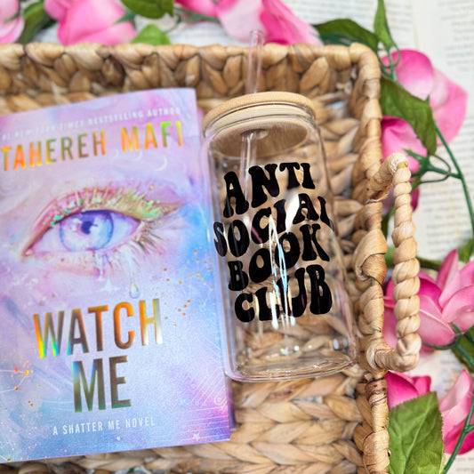 Anti-Social Book Club Clear Glass Cup |The Perfect Companion for Avid Readers