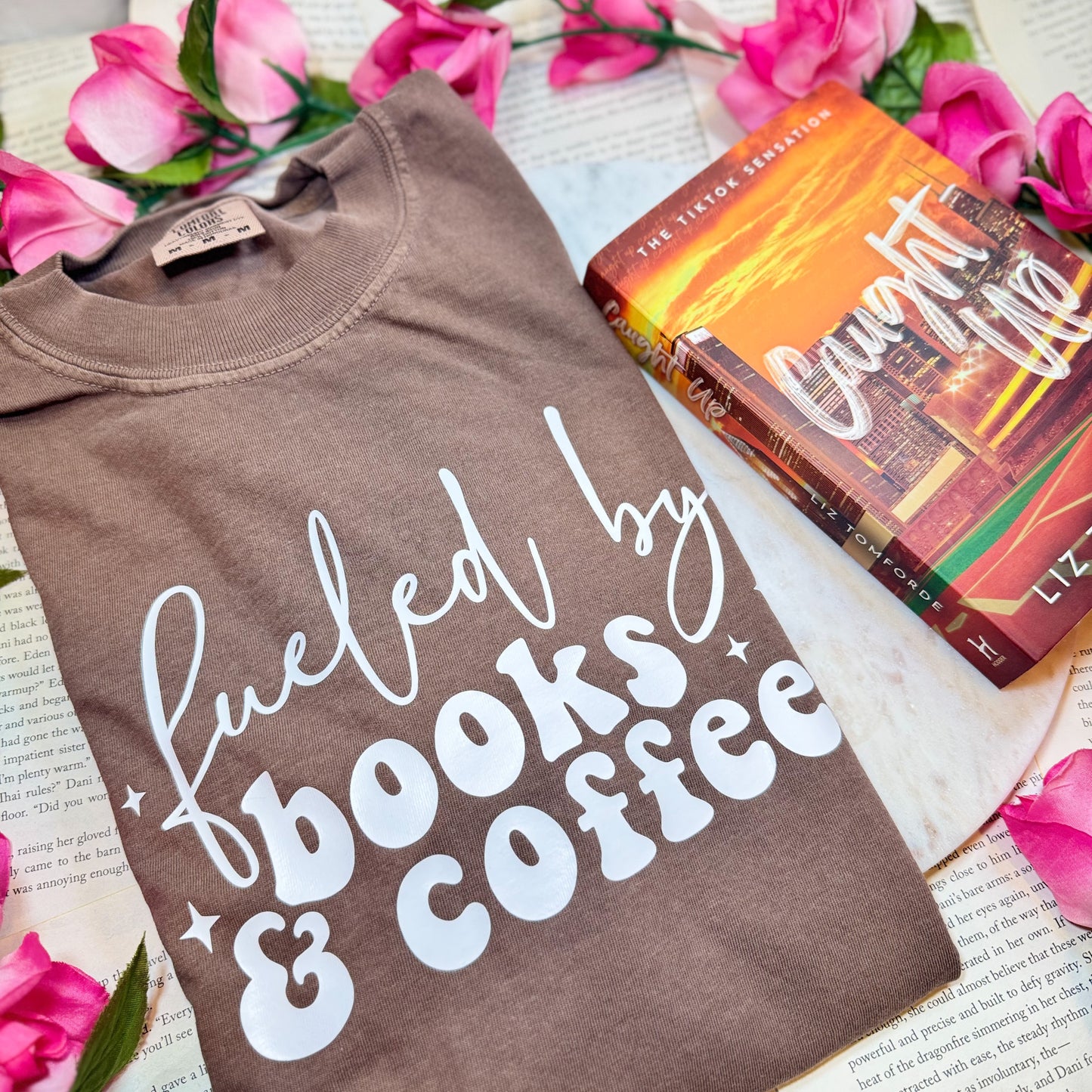 Fueled by Books and Coffee Heavyweight Comfort Colors Shirt