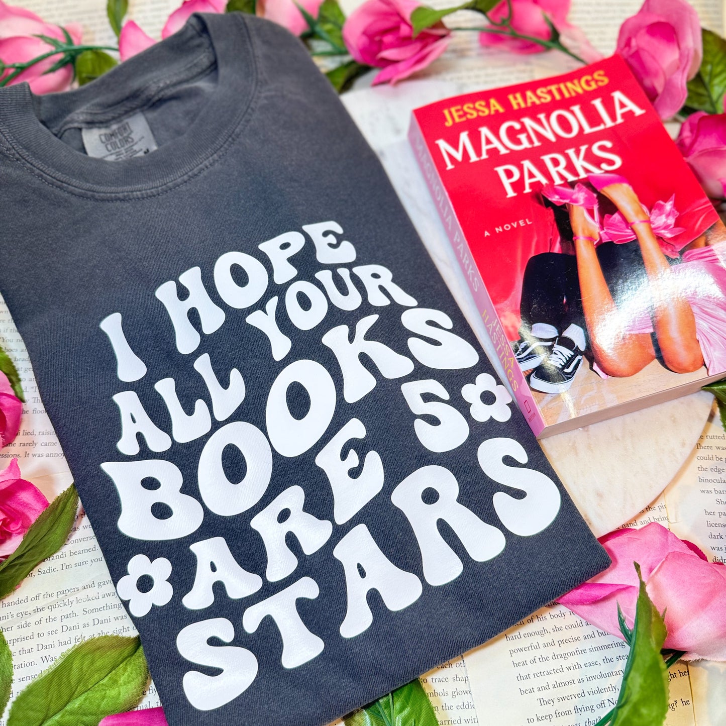 I Hope All Your Books Are 5 Stars Comfort Colors Shirt Bookish Heavyweight Oversized Shirt