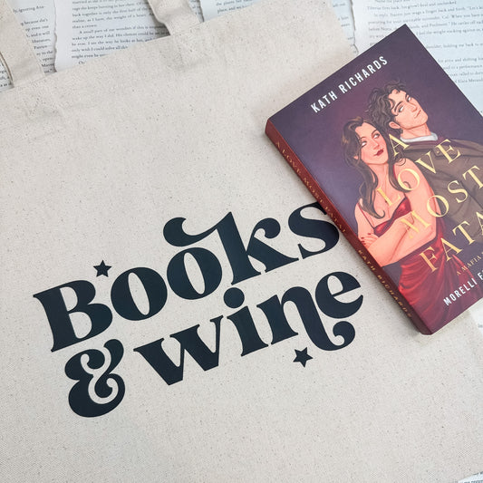 Books & Wine Canvas Tote Bag
