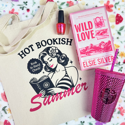 Hot Bookish Summer Canvas Tote Bag
