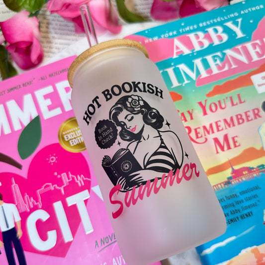 Hot Bookish Summer Frosted Glass Cup