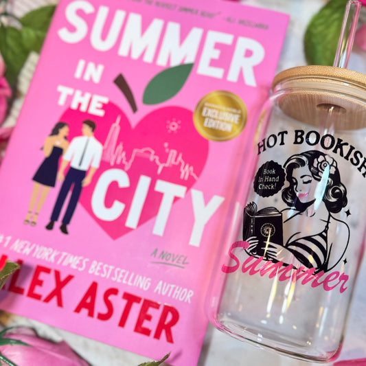 Hot Bookish Summer Clear Glass Cup