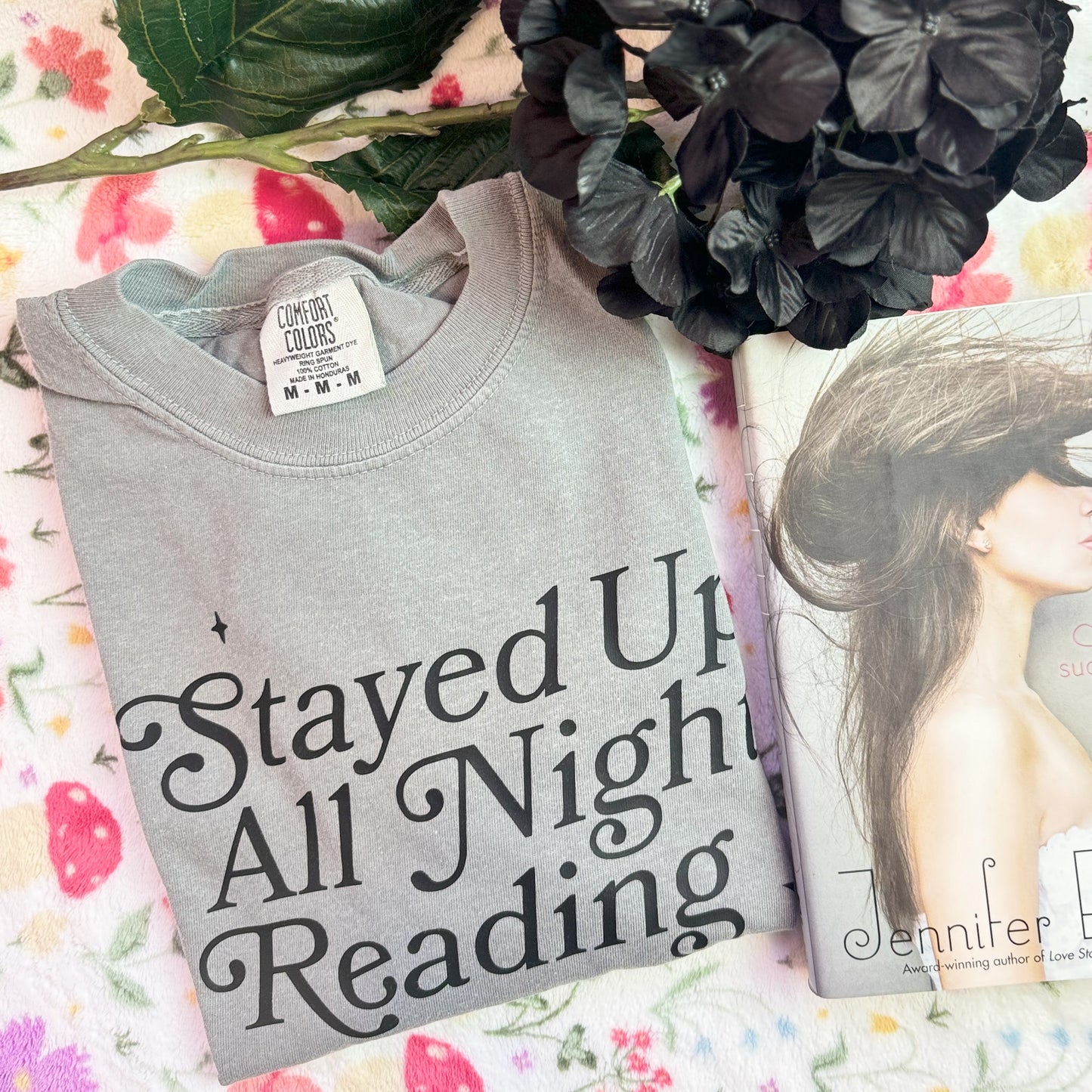 Stayed Up All Night Reading" Comfort Colors Heavyweight Shirt | Perfect for Book Lovers