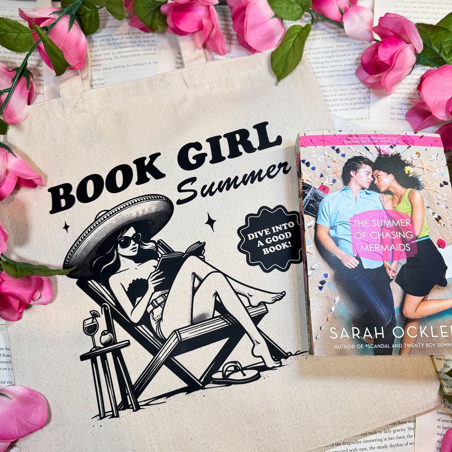 Book Girl Summer Canvas Tote – Stylish & Bookish Essential for Readers