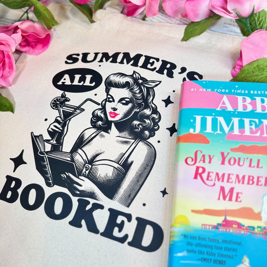 Summer’s All Booked Retro Bookish Canvas Tote Bag | Eco-Friendly & Stylish