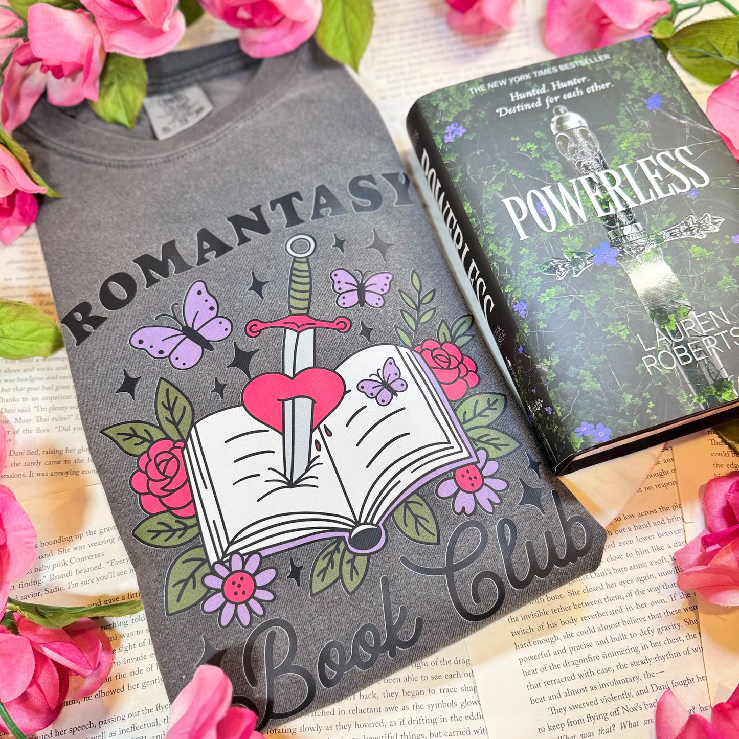 Romantasy Book Club Comfort Colors Cropped Shirt for Fantasy Readers