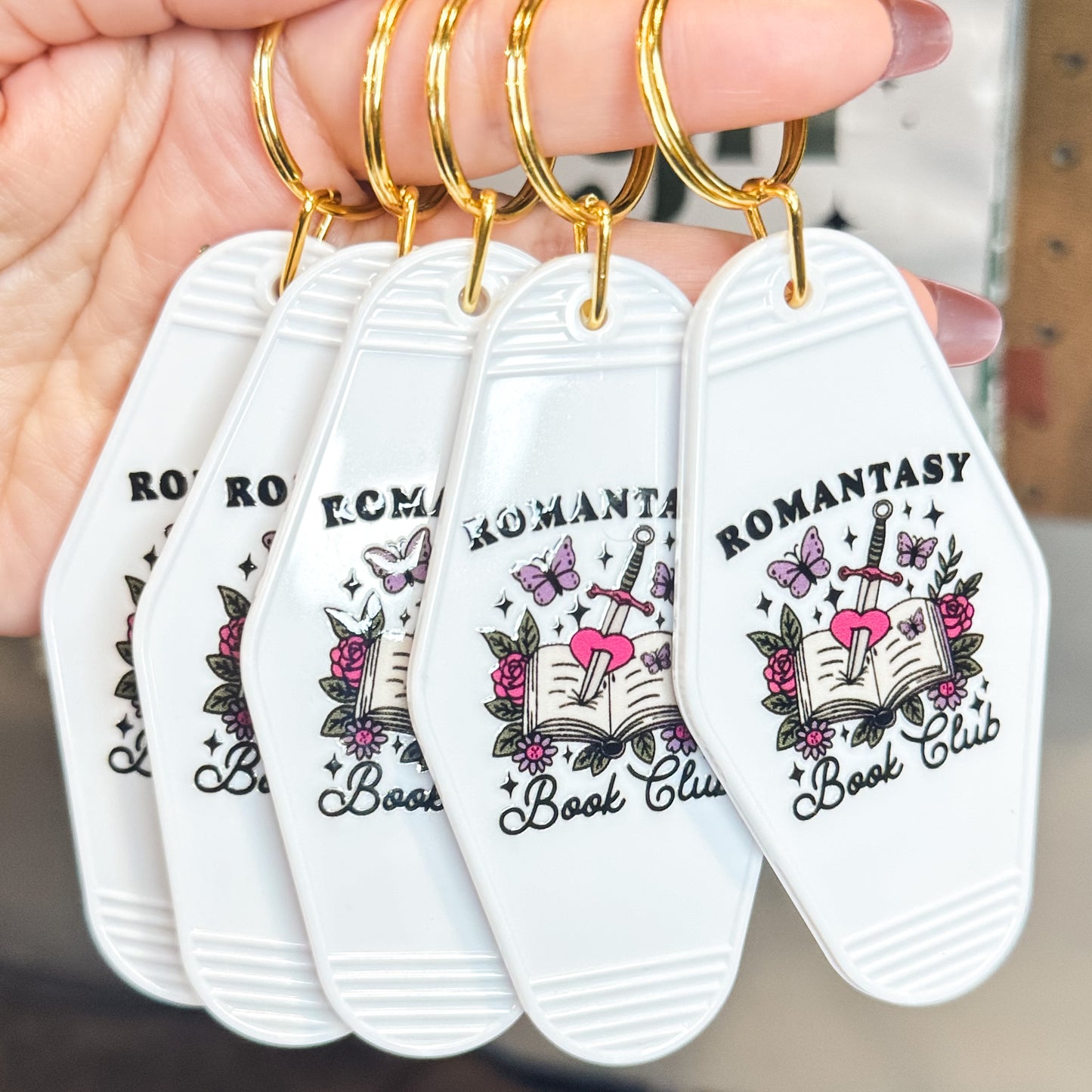 Romantasy Book Club Motel Keychain
