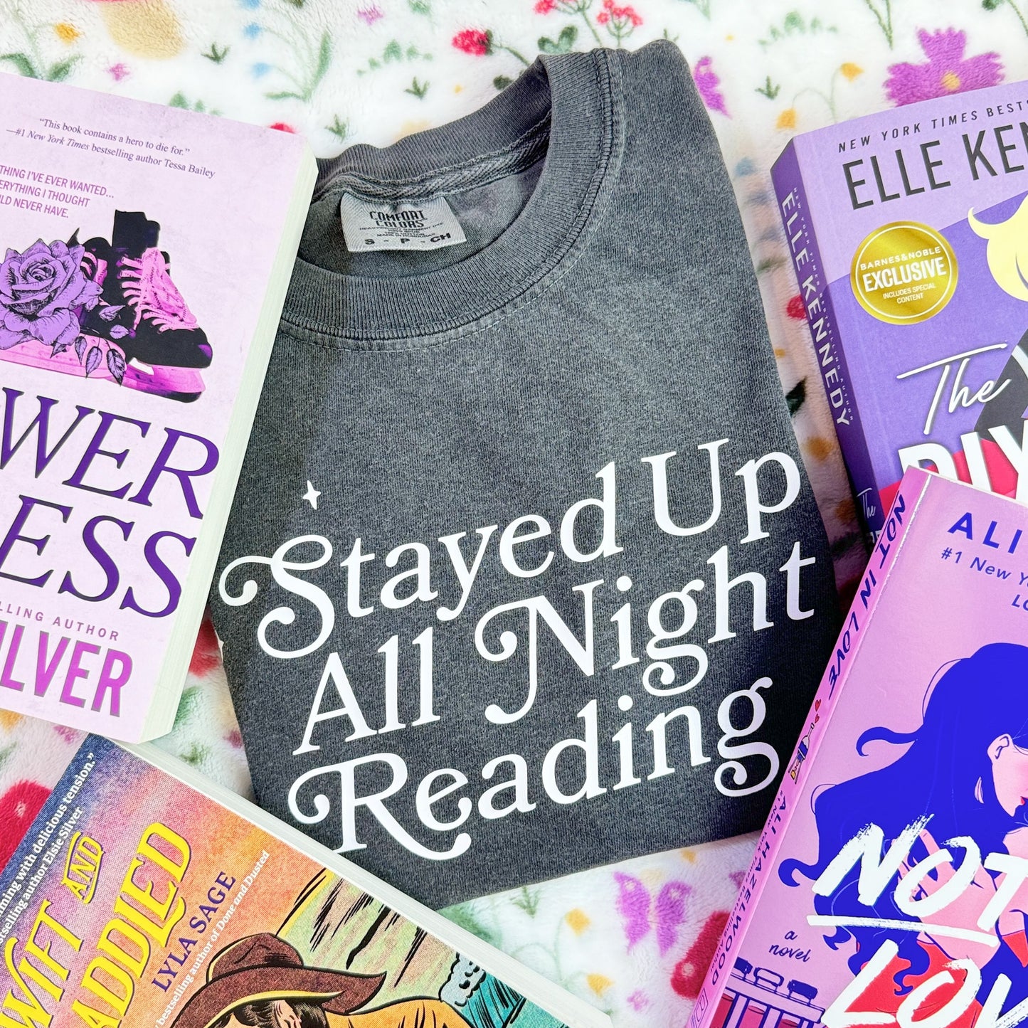 Stayed Up All Night Reading" Comfort Colors Heavyweight Shirt | Perfect for Book Lovers
