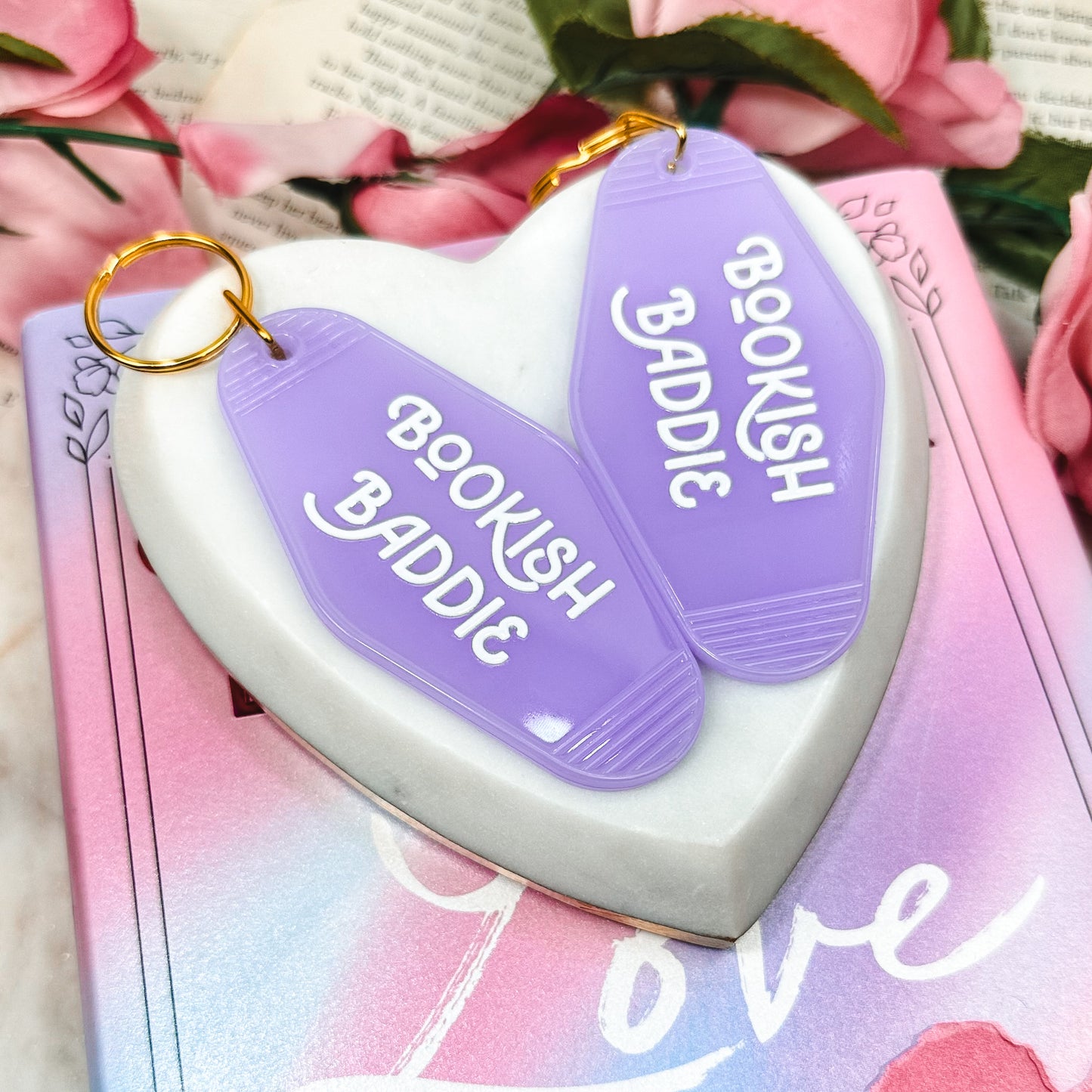 Bookish Baddie Retro Motel Keychain