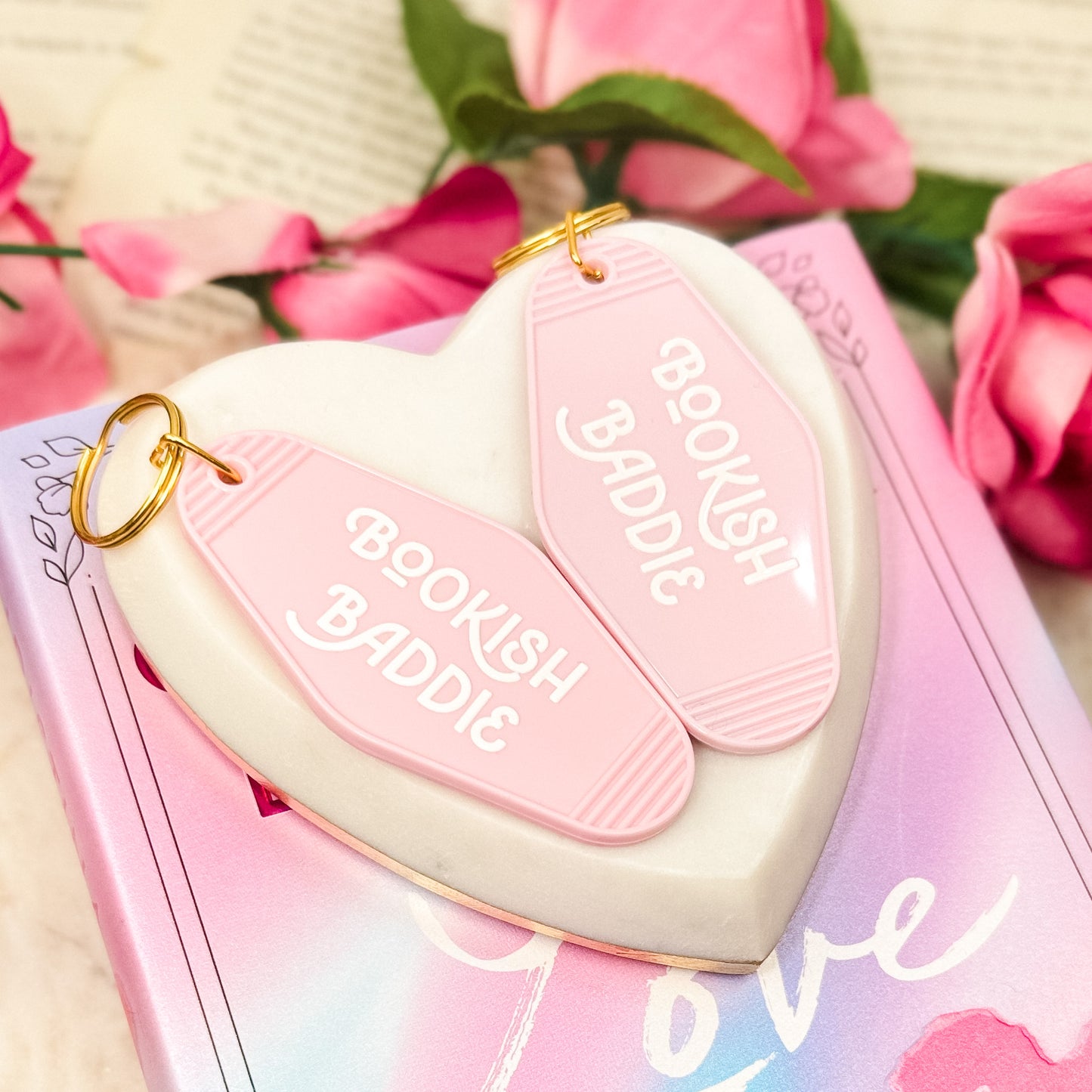 Bookish Baddie Retro Motel Keychain