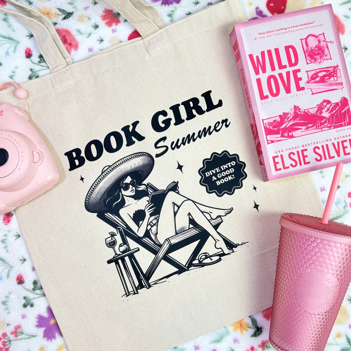 Book Girl Summer Canvas Tote – Stylish & Bookish Essential for Readers