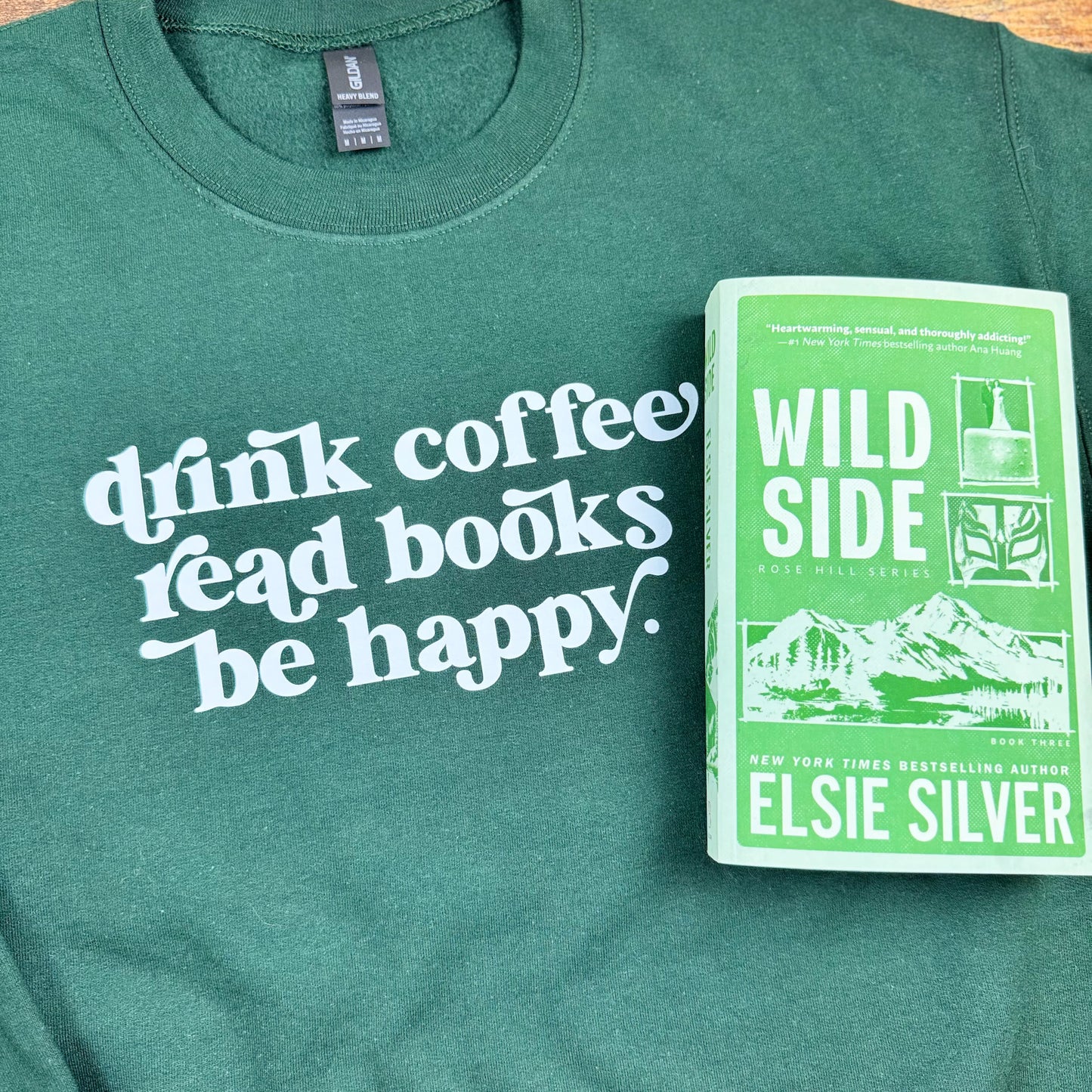 Drink Coffee Read Books Be Happy Gildan Crewneck Sweatshirt