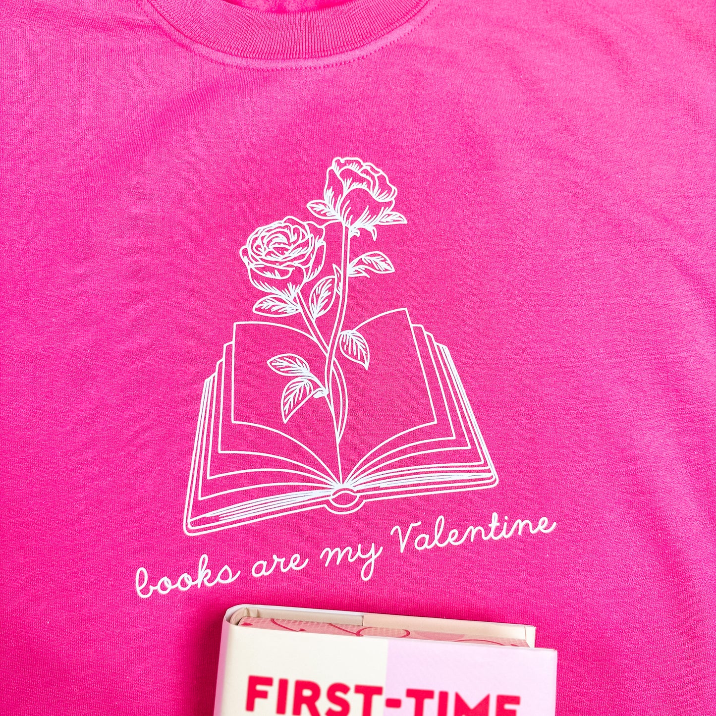 Books Are My Valentine (Graphic) Gildan Crewneck Sweatshirt