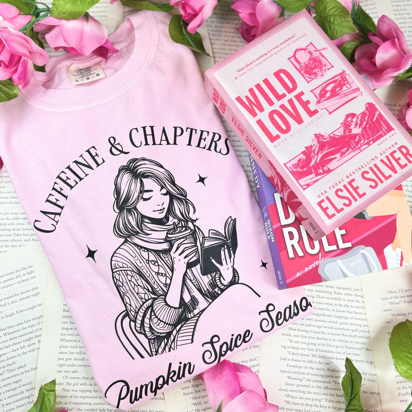 Caffeine & Chapters Pumpkin Spice Season | Cozy Fall Reader Tee