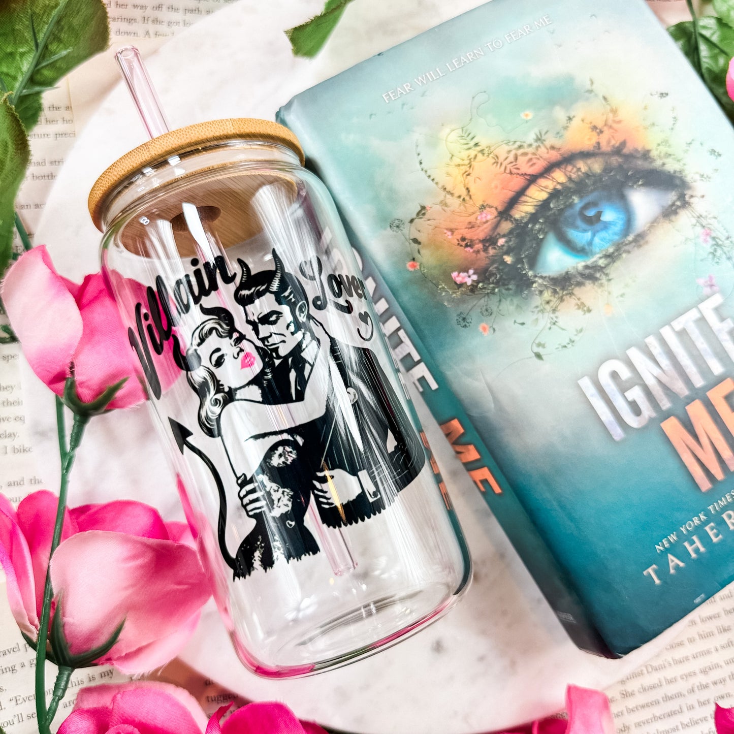 Villain Lover Bookish Clear 16oz Glass Cup