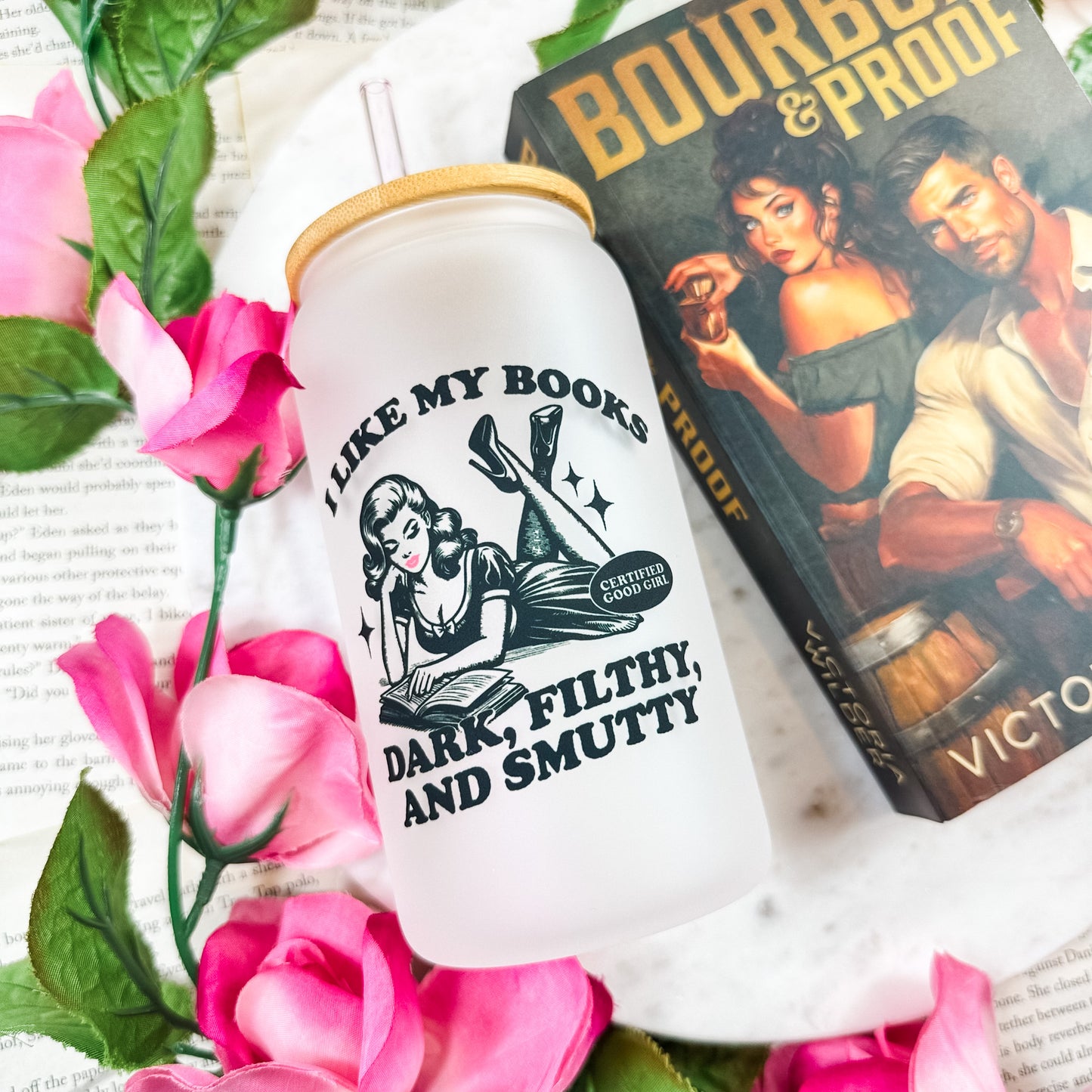 I Like My Books Dark, Filthy and Smutty Frosted Glass Cup