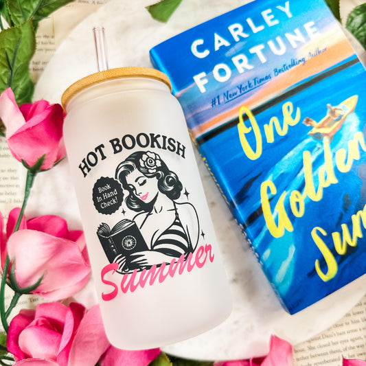 Hot Bookish Summer Frosted Glass Cup