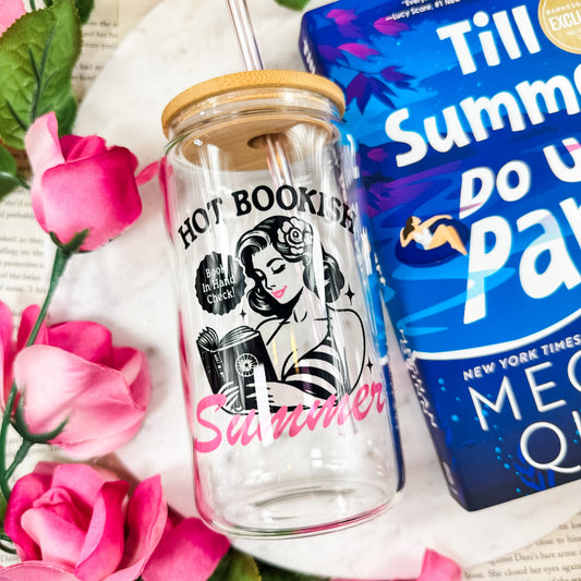 Hot Bookish Summer Clear Glass Cup