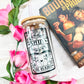 Smut Reader Tarot Card Bookish Clear Glass Cup With Bamboo Lid And Straw | Spicy BookTok Gift for Readers