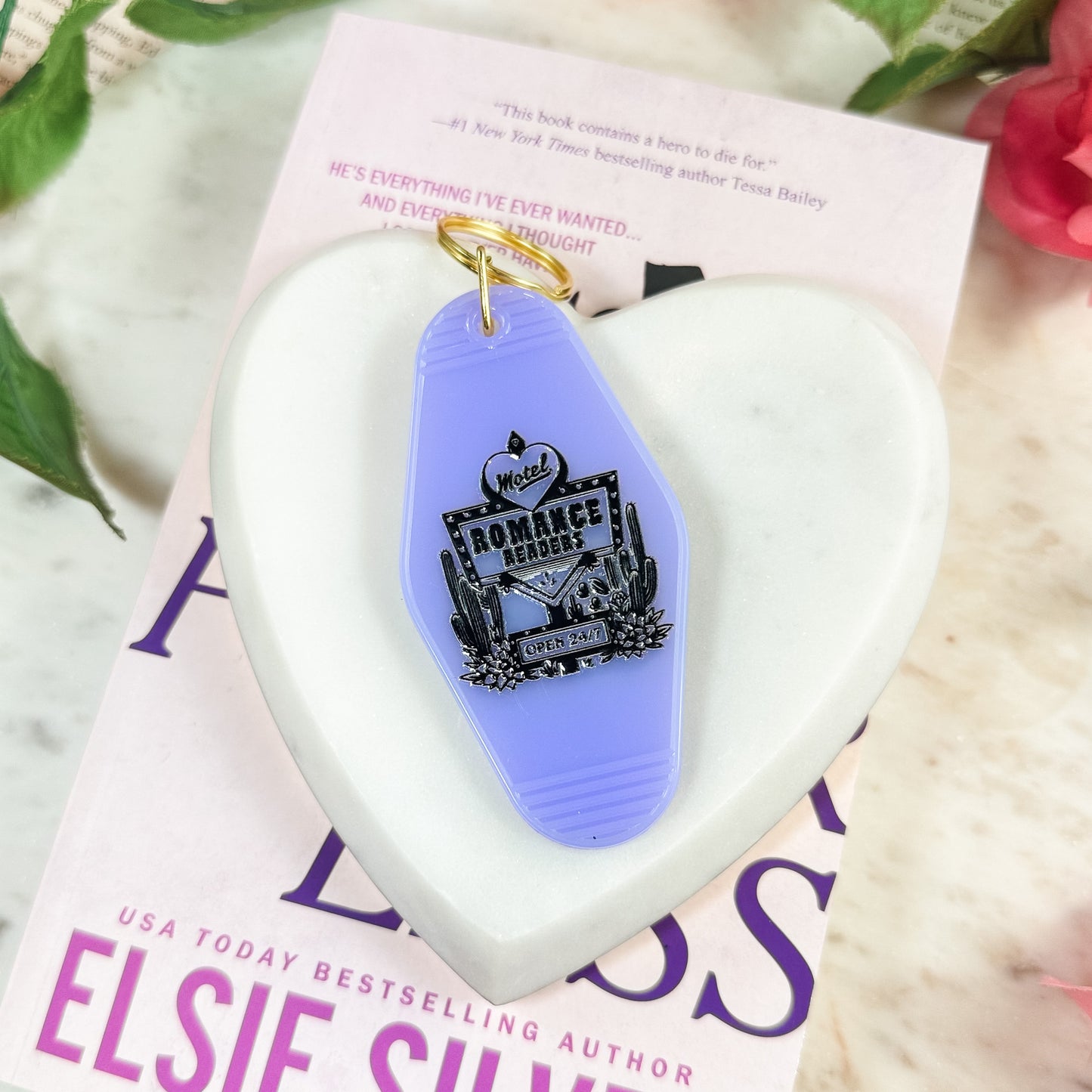 Romance Readers Motel Keychain | A Retro Bookish Accessory for Romance Novel Lovers