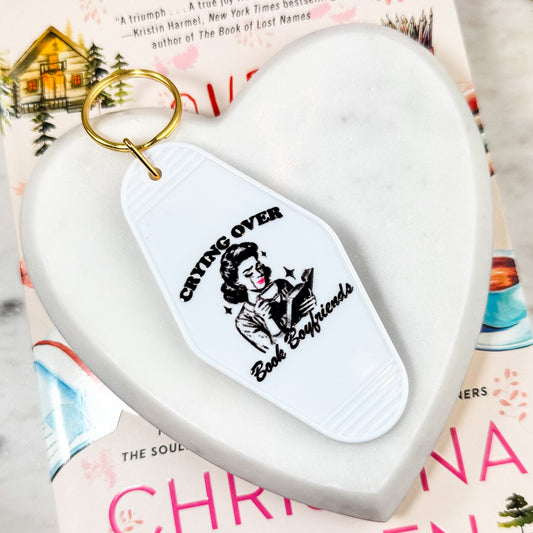 Crying Over Book Boyfriends Bookish Motel Keychain